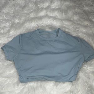 Skims cropped sheer tee limited edition Arctic blue
